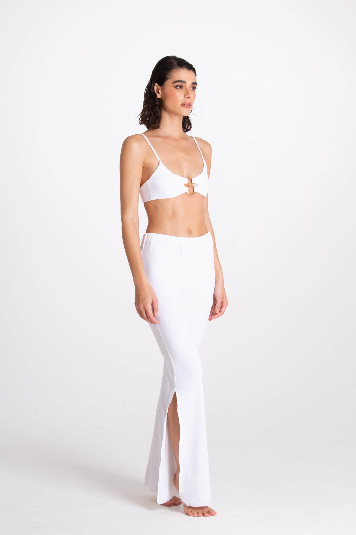 Pantalone Spaccato Bianco