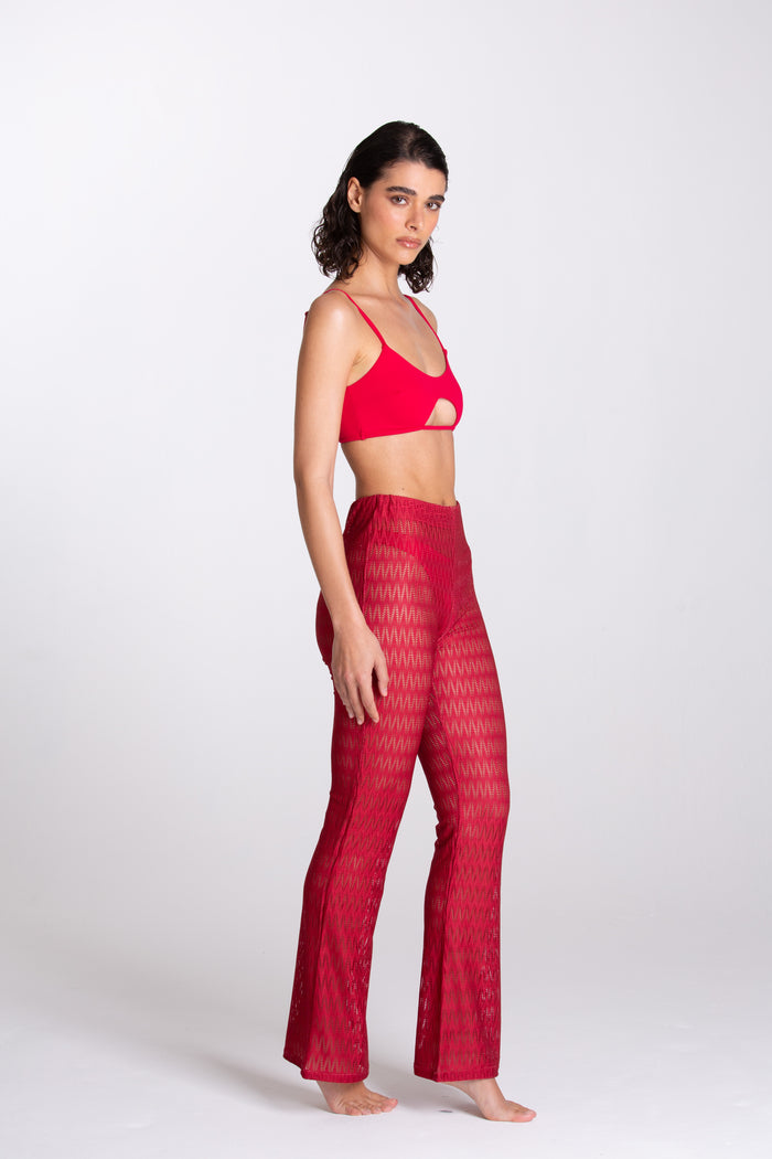 Pantalone Traforato Bordeaux