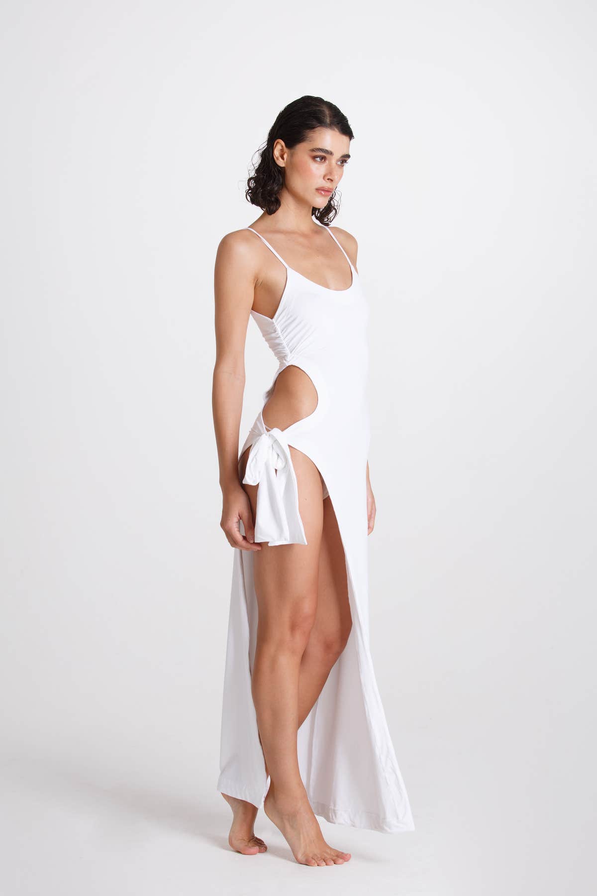 Vestito con Fiocco Bianco