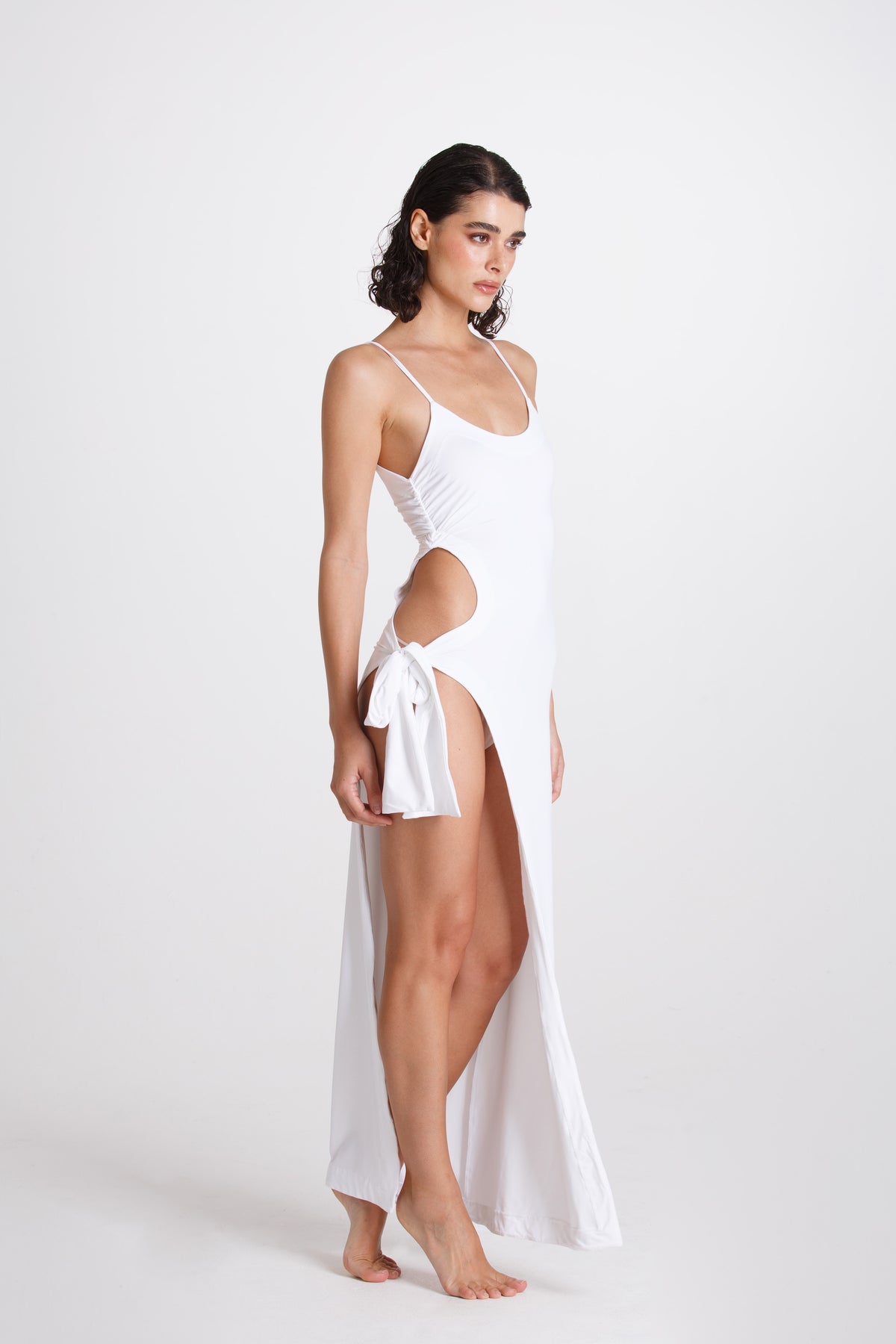 Vestito con Fiocco Bianco