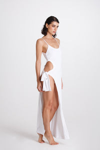 Vestito con Fiocco Bianco