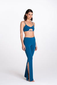 Pantalone Spaccato Blu Tropico