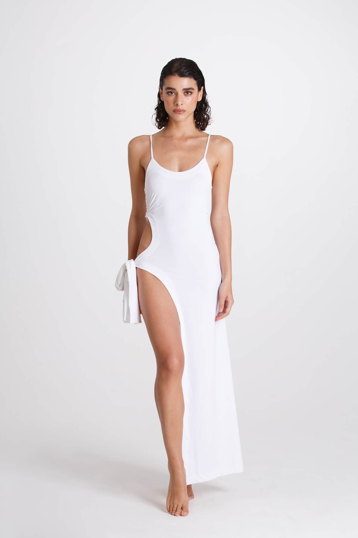 Vestito con Fiocco Bianco