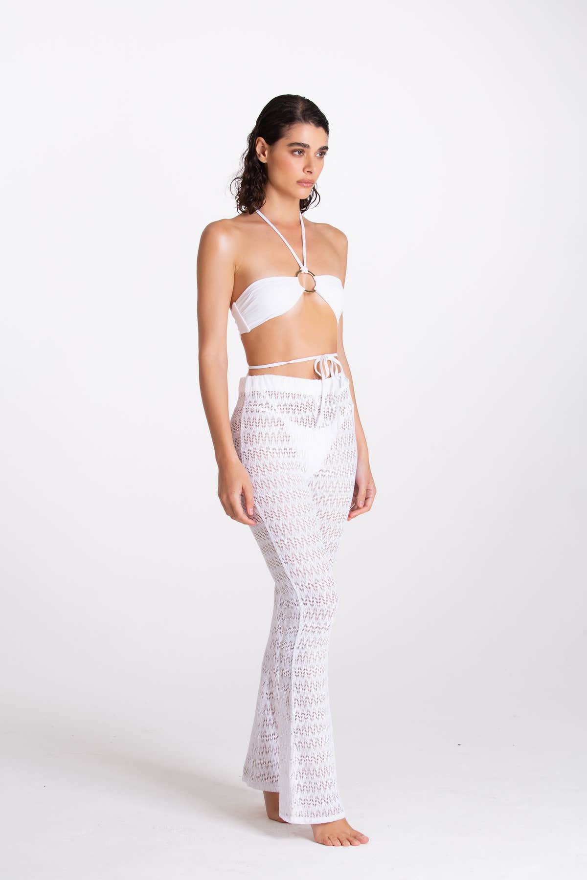 Pantalone Traforato Bianco
