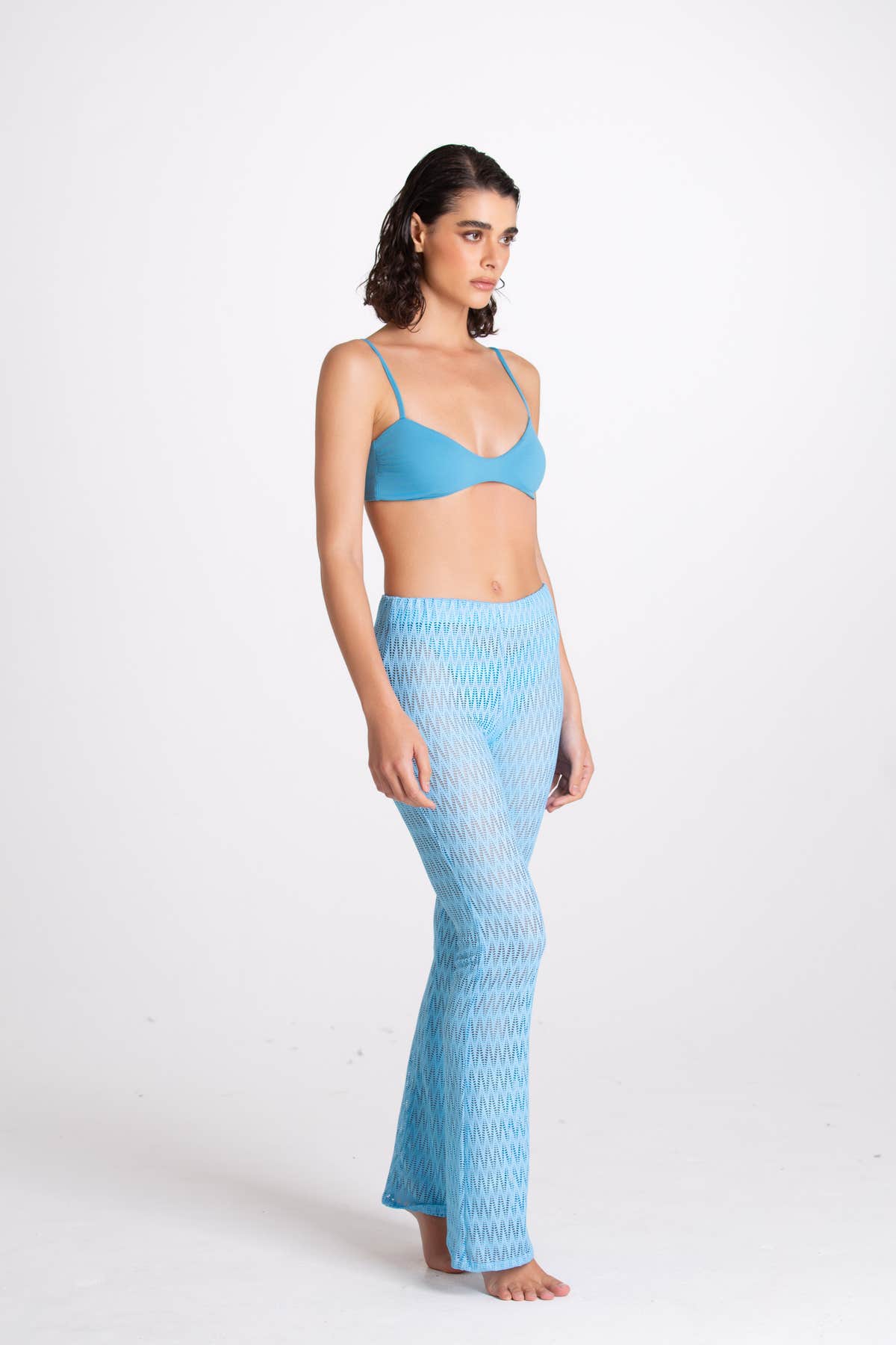 Pantalone Traforato Turchese