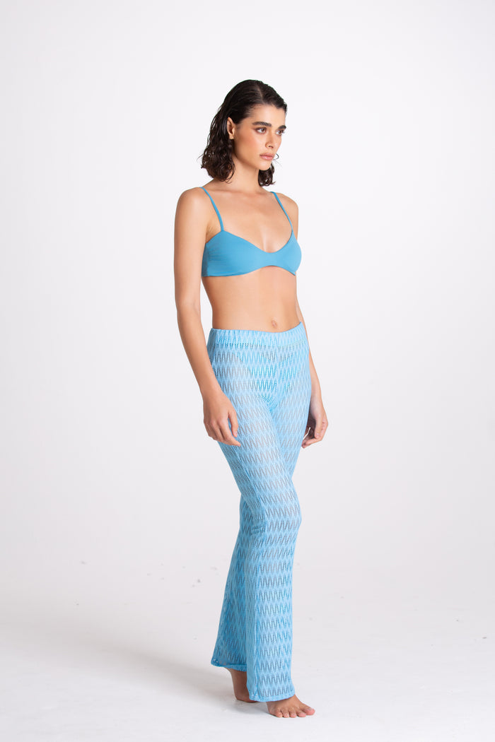 Pantalone Traforato Turchese
