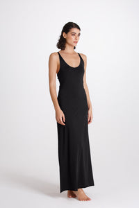 Vestito Lungo Incrociato Nero