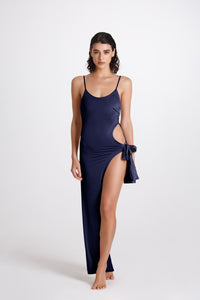 Vestito Lungo Fiocco Mare Blu