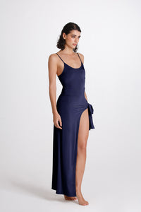 Vestito Lungo Fiocco Mare Blu
