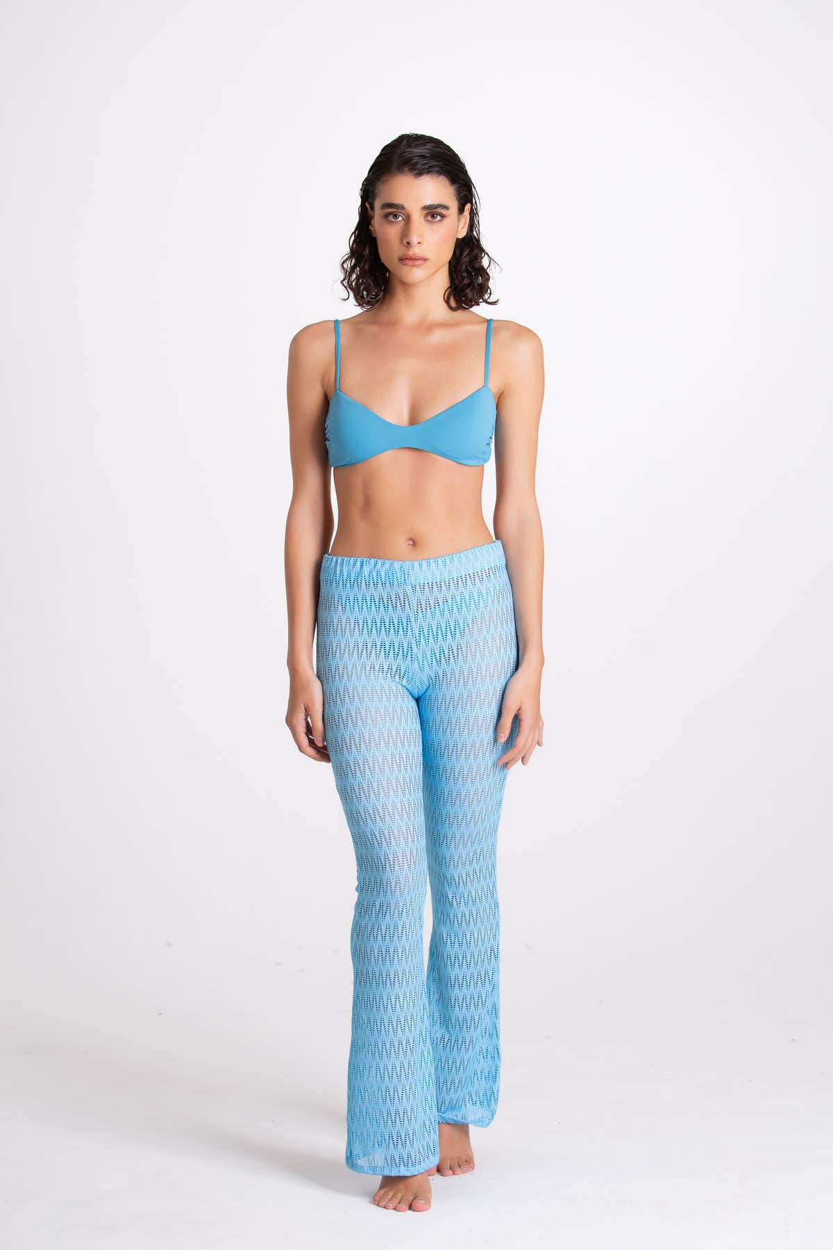 Pantalone Traforato Turchese