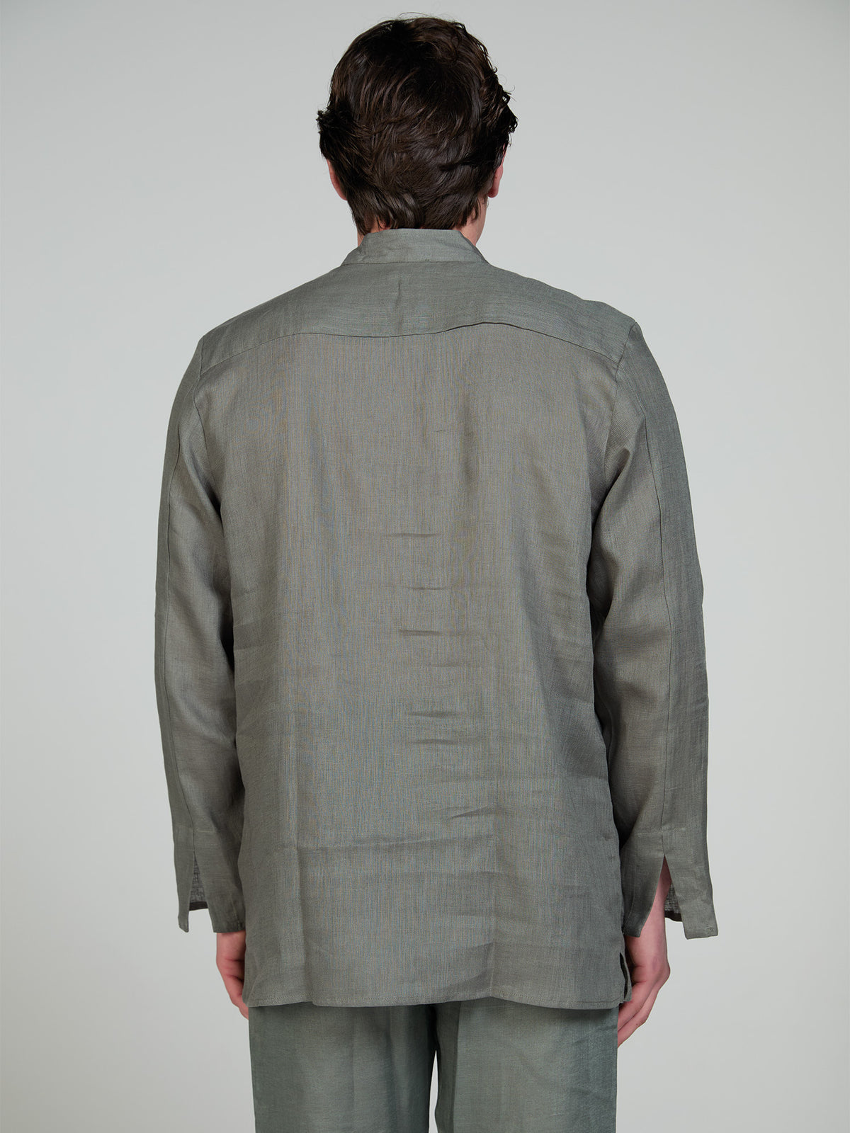 Camicia Uomo Lino Coreana Verde – nort beachwear - Main Image