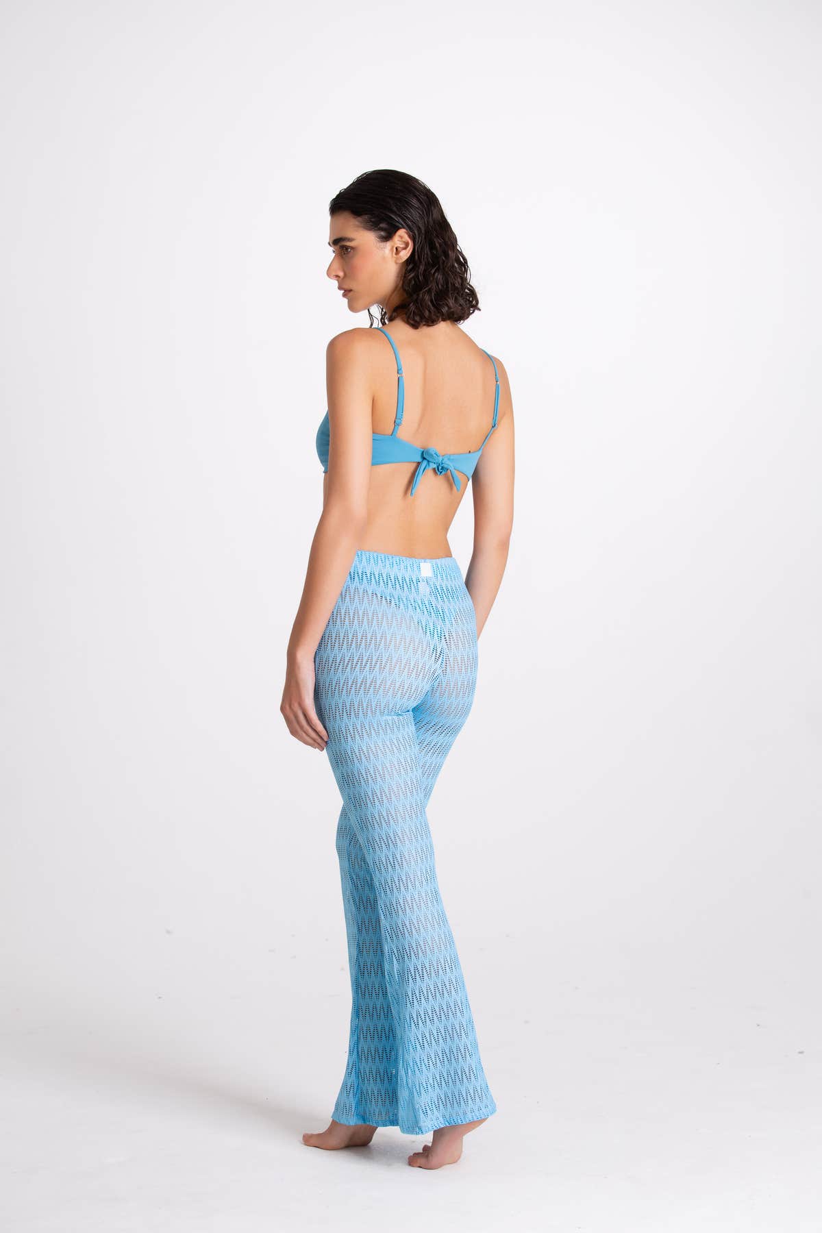 Pantalone Traforato Turchese