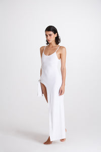 Vestito con Fiocco Bianco