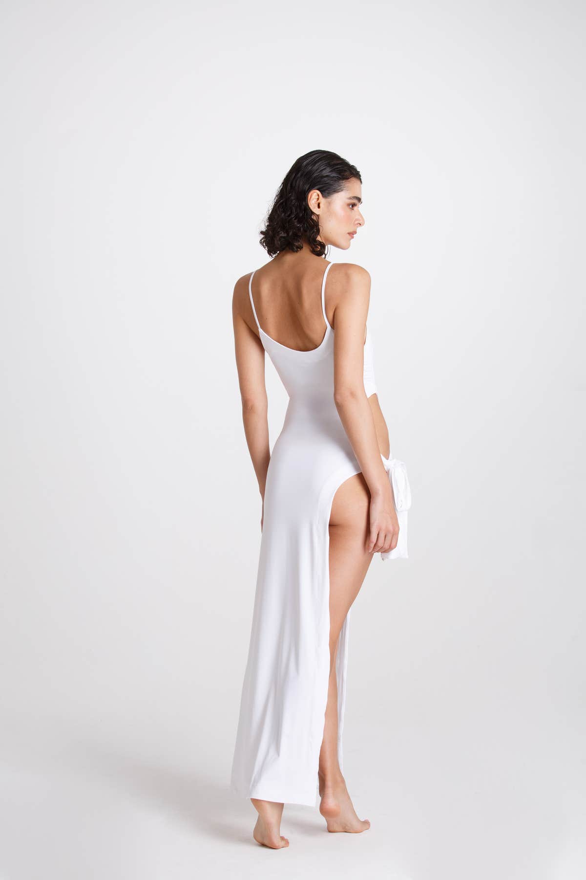 Vestito con Fiocco Bianco