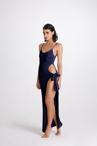 Vestito Lungo Fiocco Mare Blu