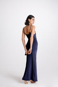 Vestito Lungo Fiocco Mare Blu