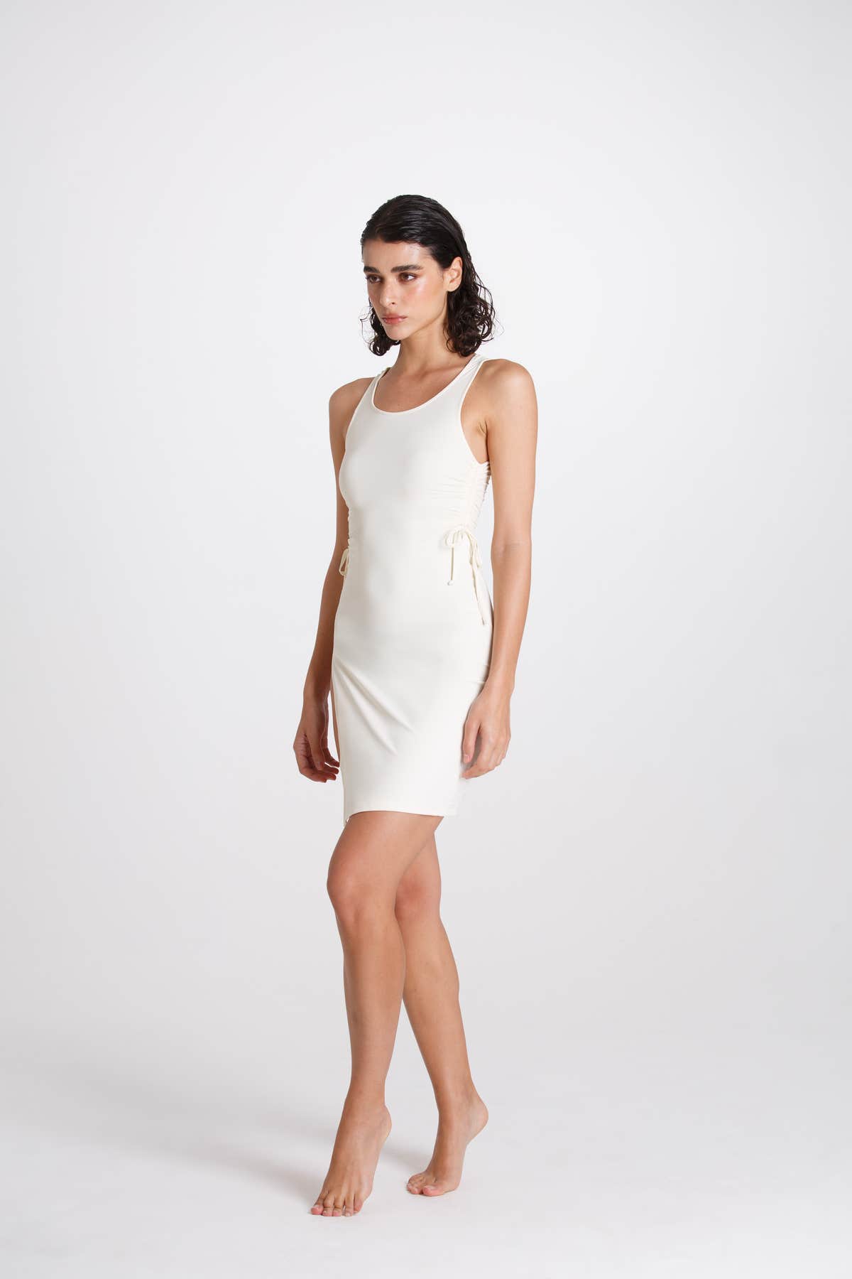 Vestito Corto Regolabile Avorio