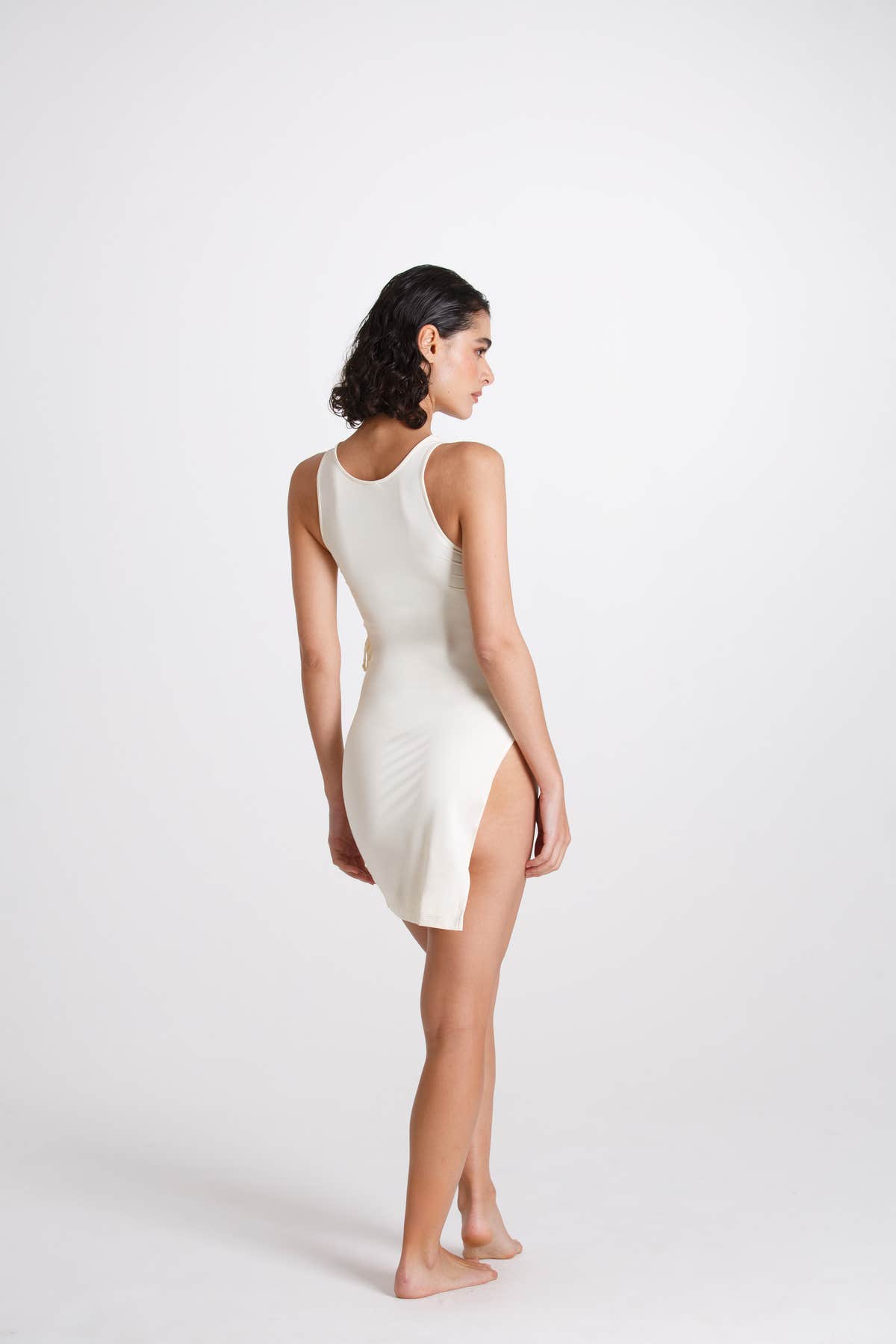 Vestito Corto Regolabile Avorio