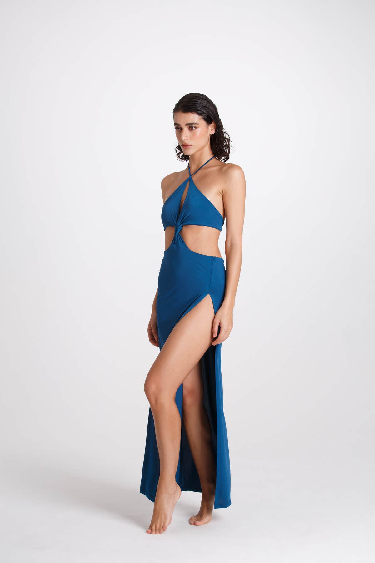 Vestito Lungo Alessia Blu Tropico