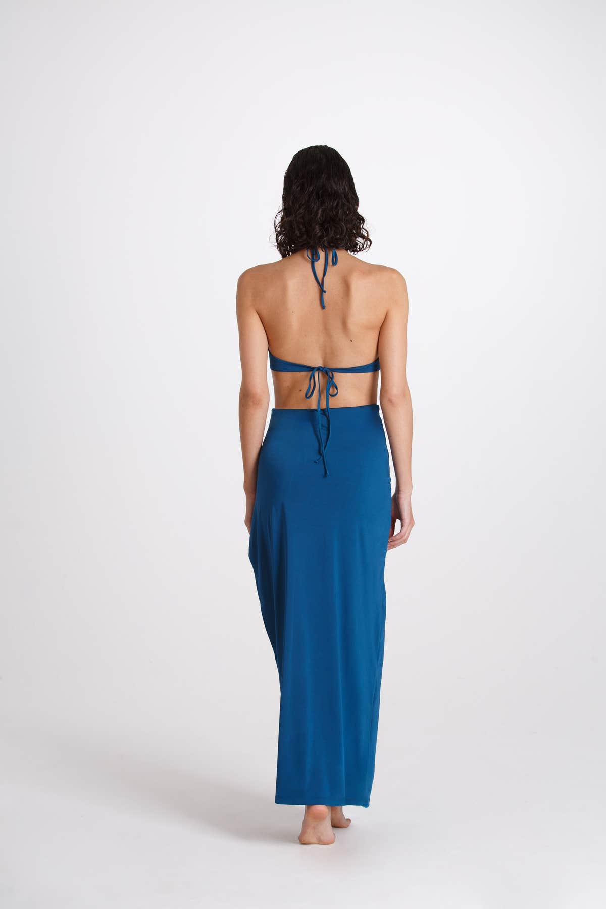 Vestito Lungo Alessia Blu Tropico