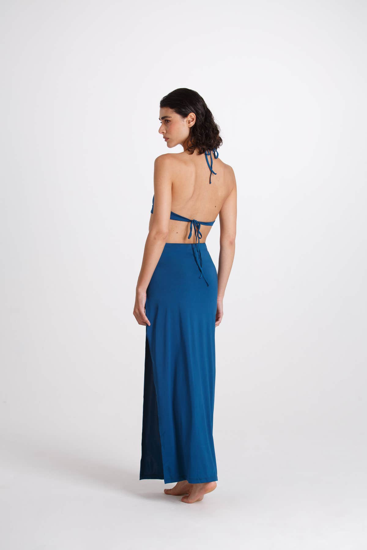 Vestito Lungo Alessia Blu Tropico
