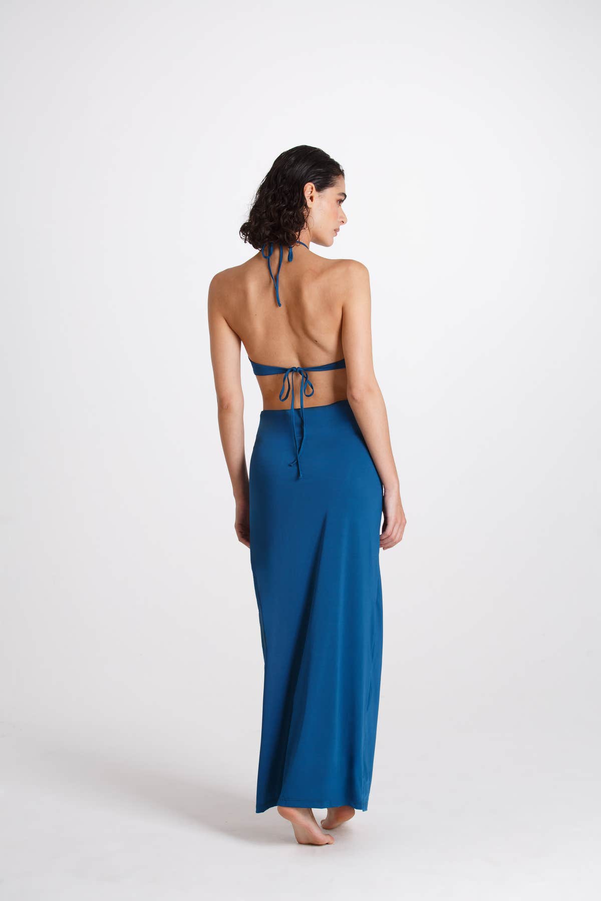 Vestito Lungo Alessia Blu Tropico