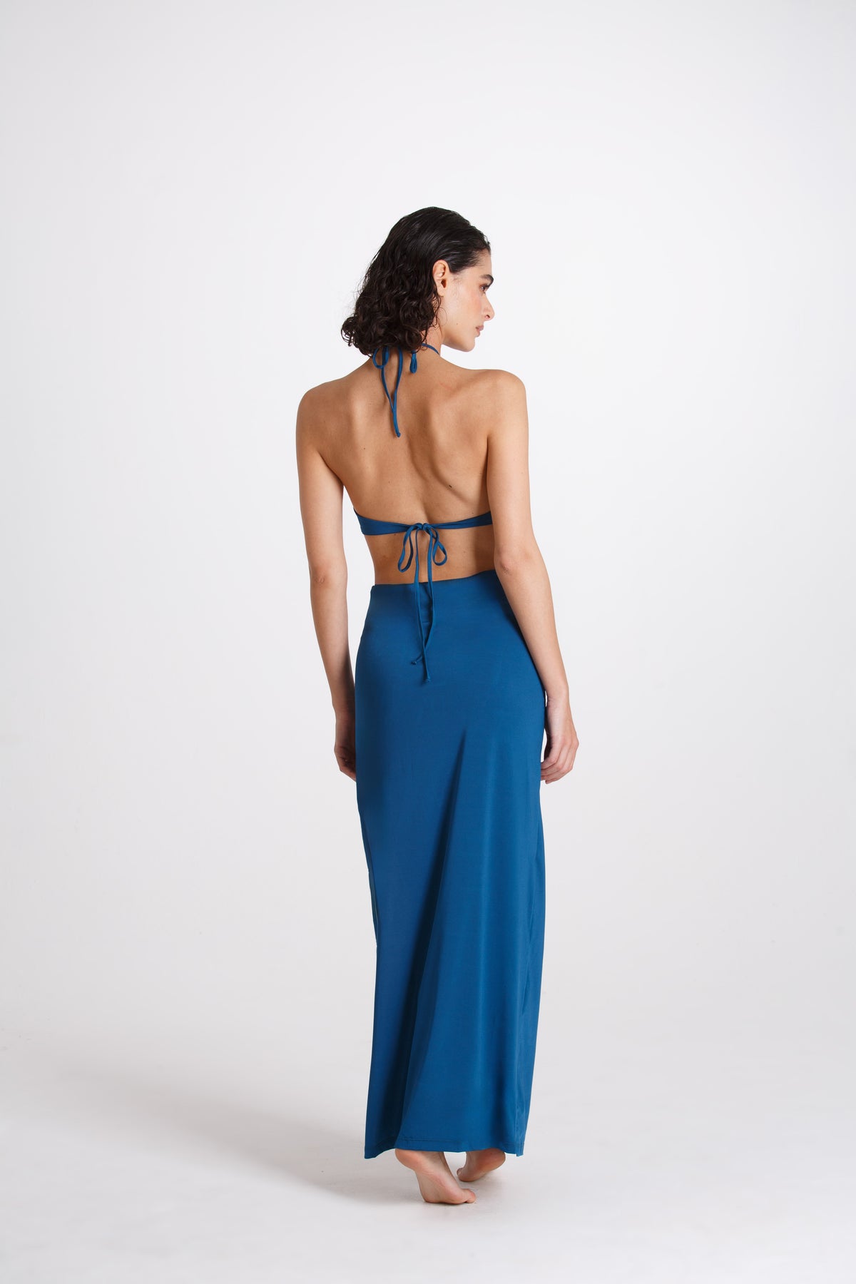Vestito Lungo Alessia Blu Tropico