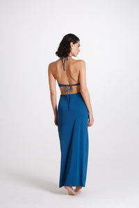 Vestito Lungo Alessia Blu Tropico