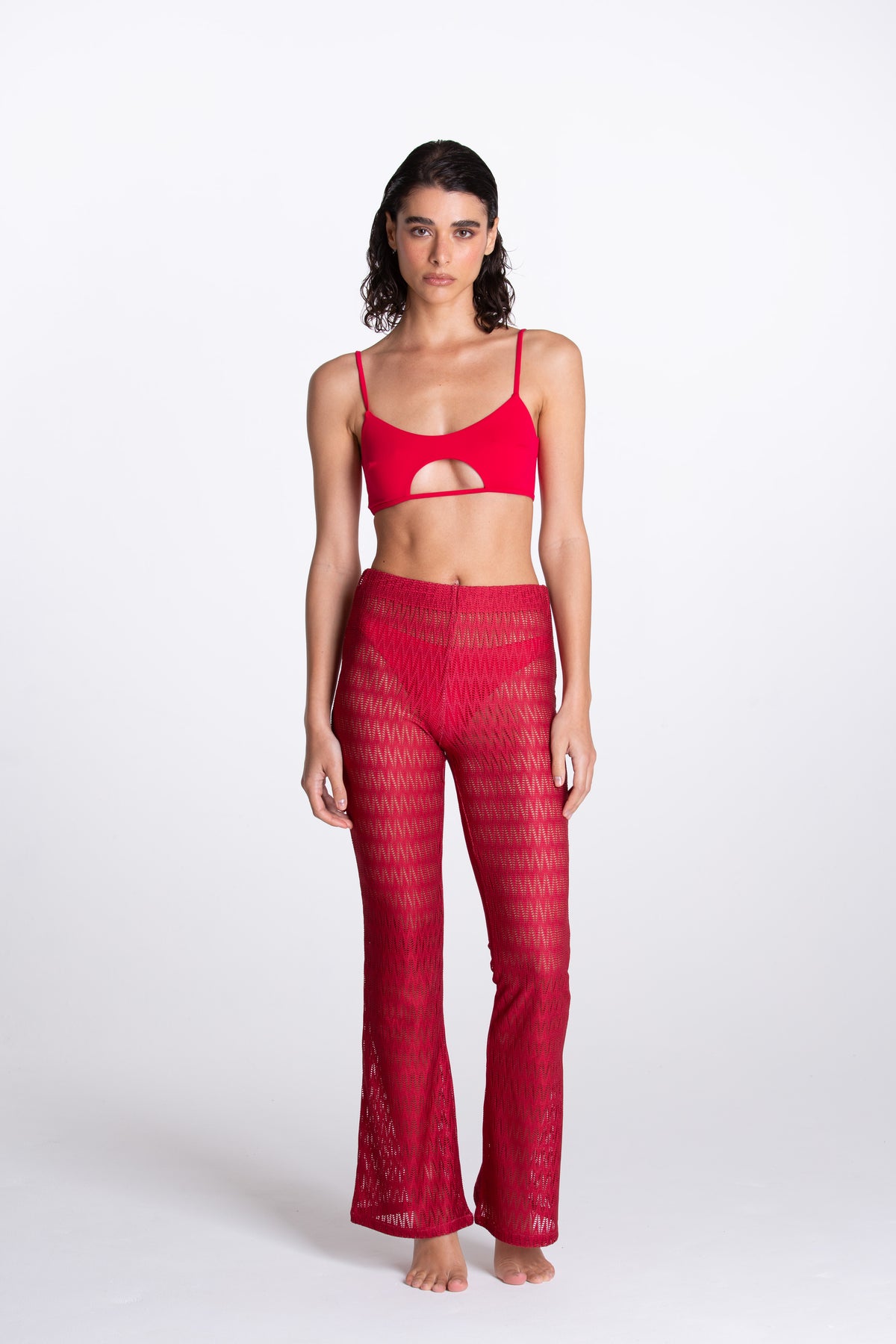 Pantalone Traforato Bordeaux