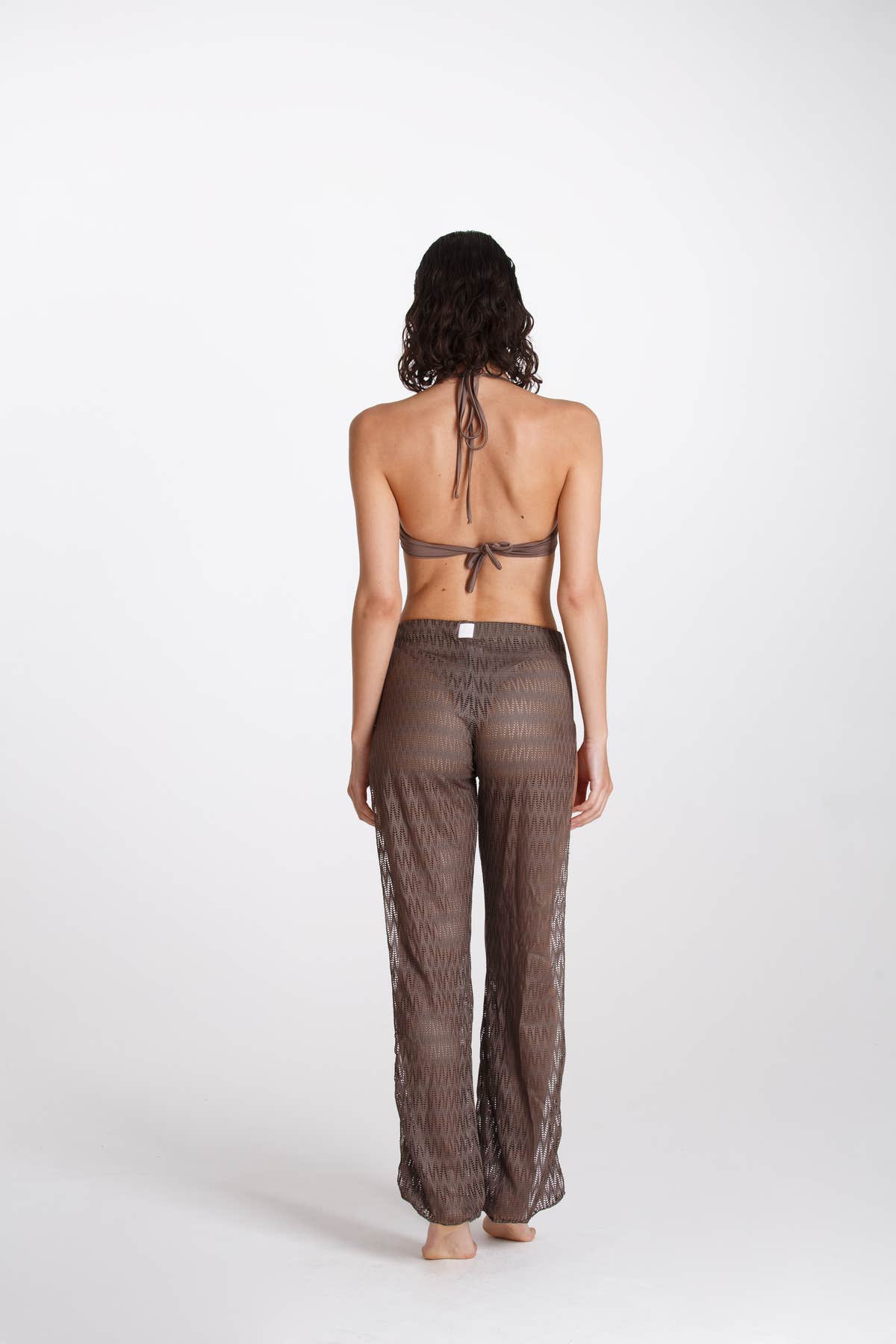 Pantalone Spaccato Traforato Torba
