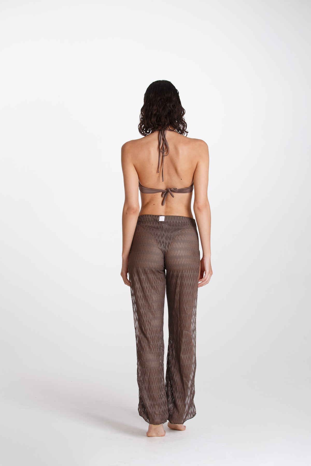 Pantalone Spaccato Traforato Torba