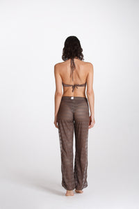 Pantalone Spaccato Traforato Torba