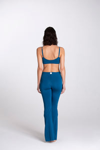 Pantalone Spaccato Blu Tropico