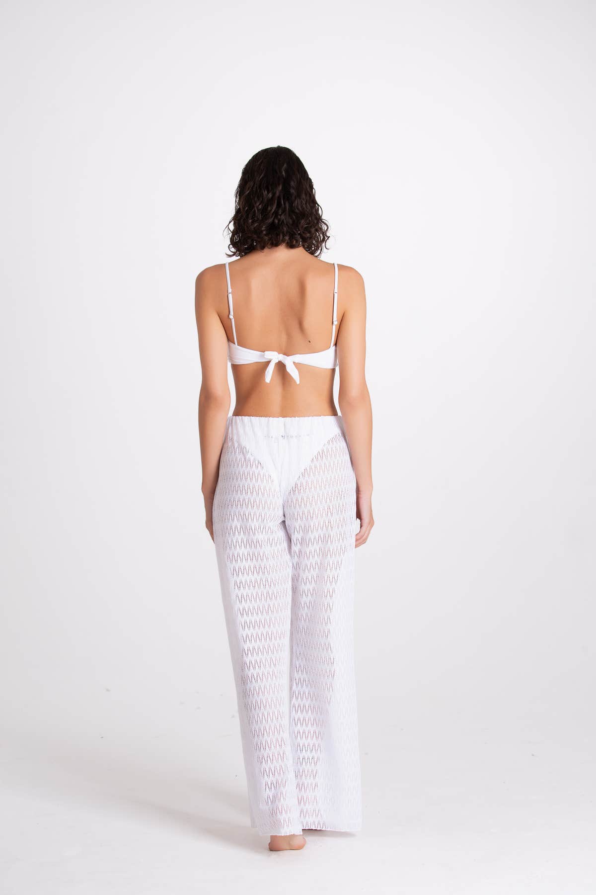 Panta Spaccato Traforato Bianco