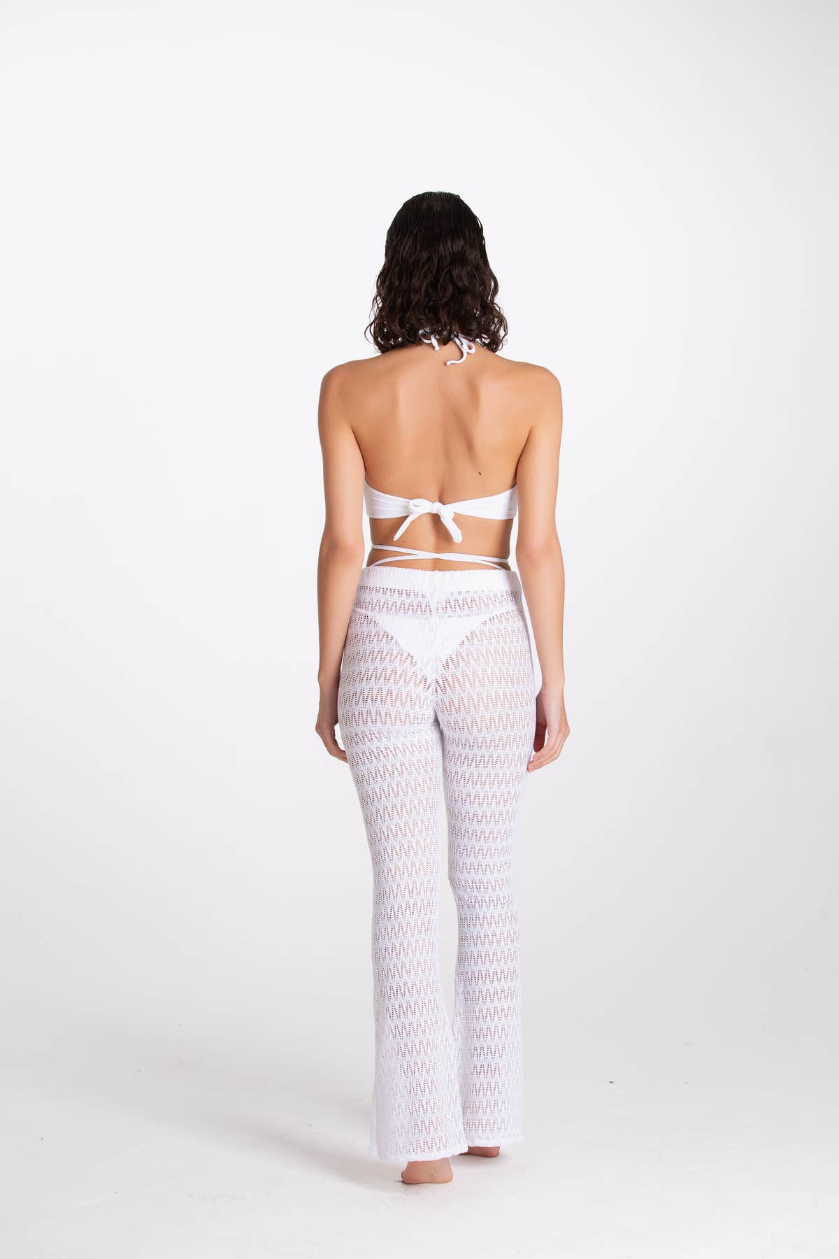 Pantalone Traforato Bianco