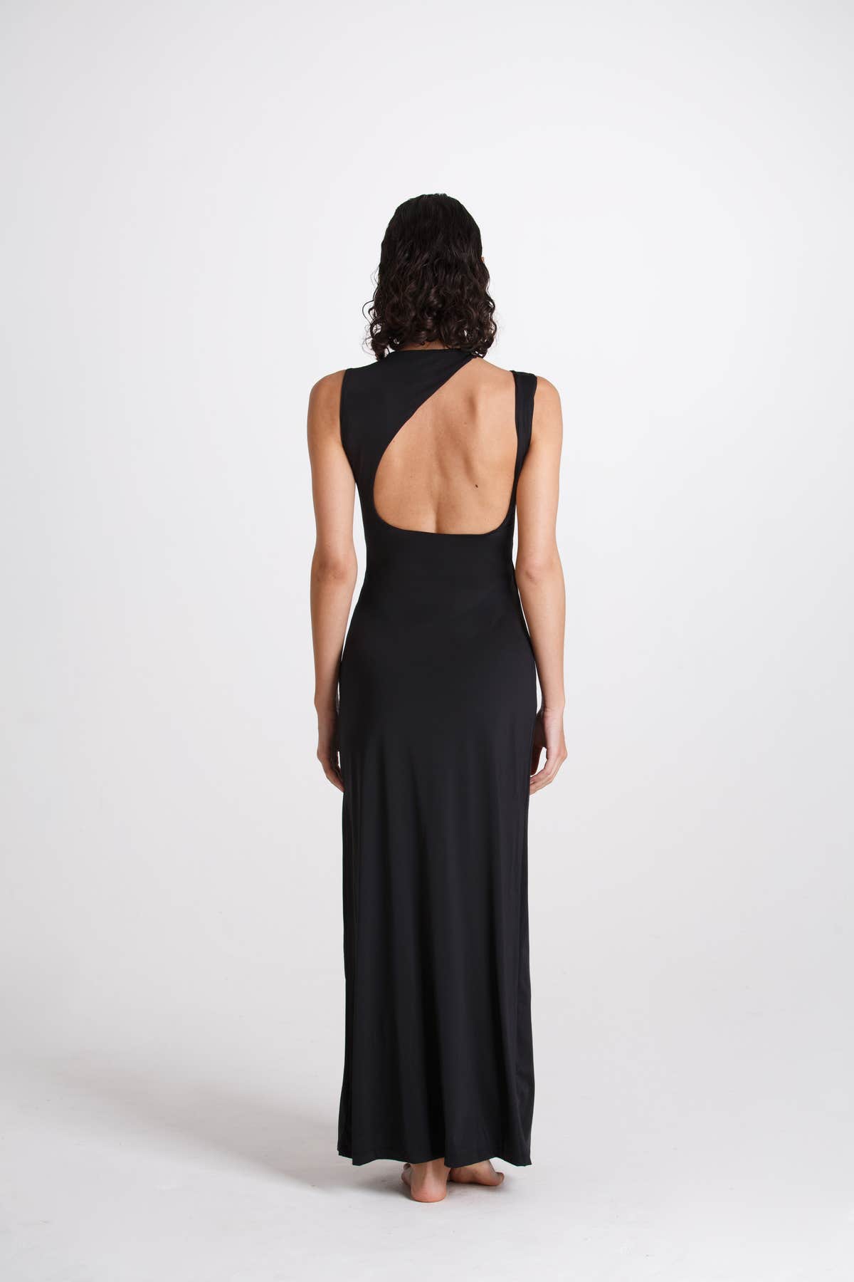 Vestito Lungo Cut Out Nero
