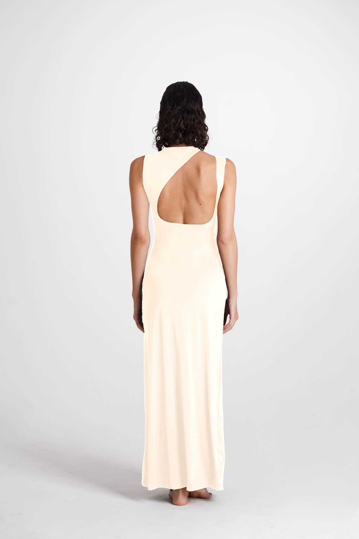 Vestito Lungo Cut Out Avorio