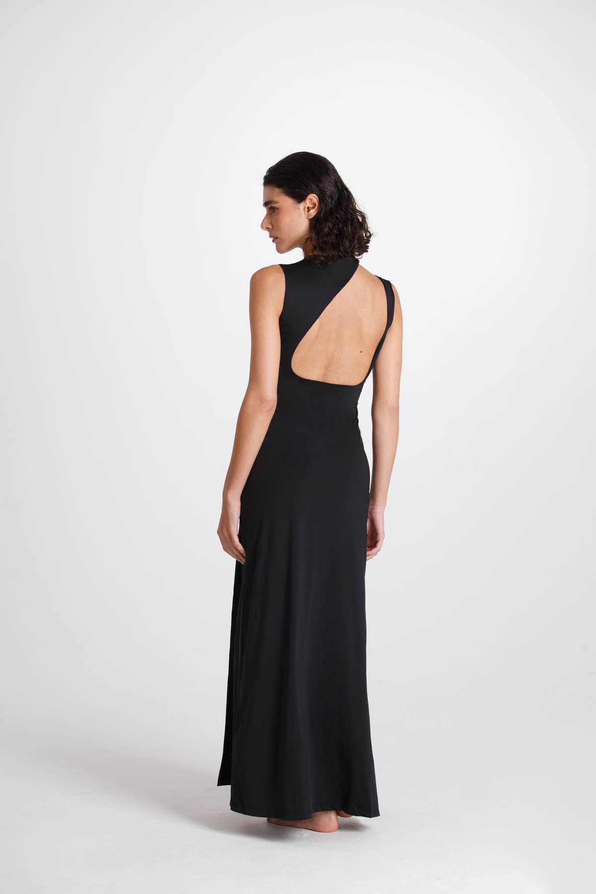 Vestito Lungo Cut Out Nero
