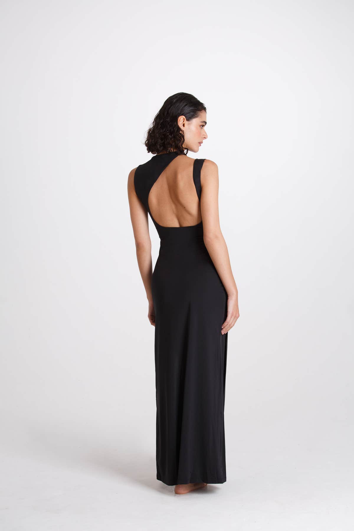 Vestito Lungo Cut Out Nero