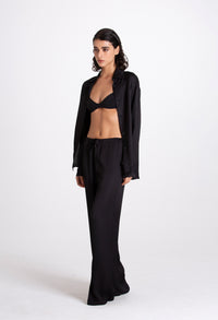 PANTALONE LINO BORDEAUX