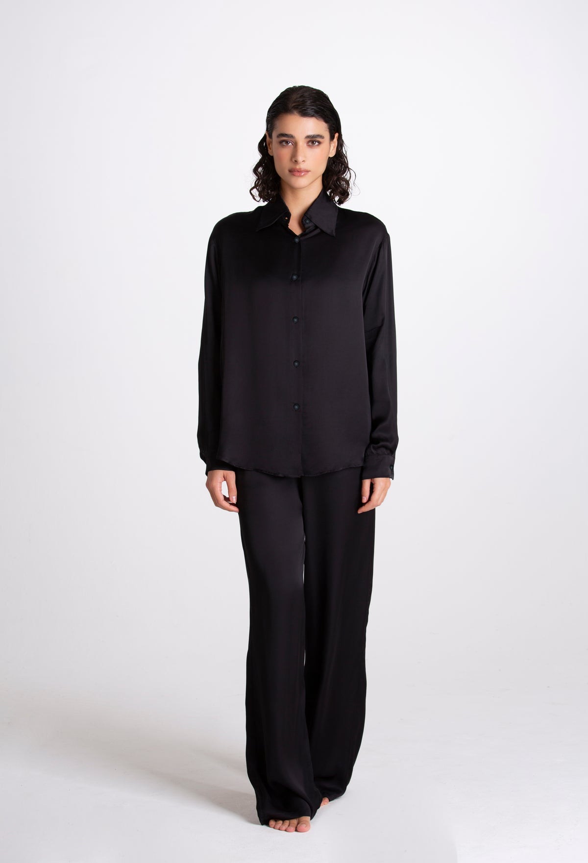 Roberta Viscose Black Shirt