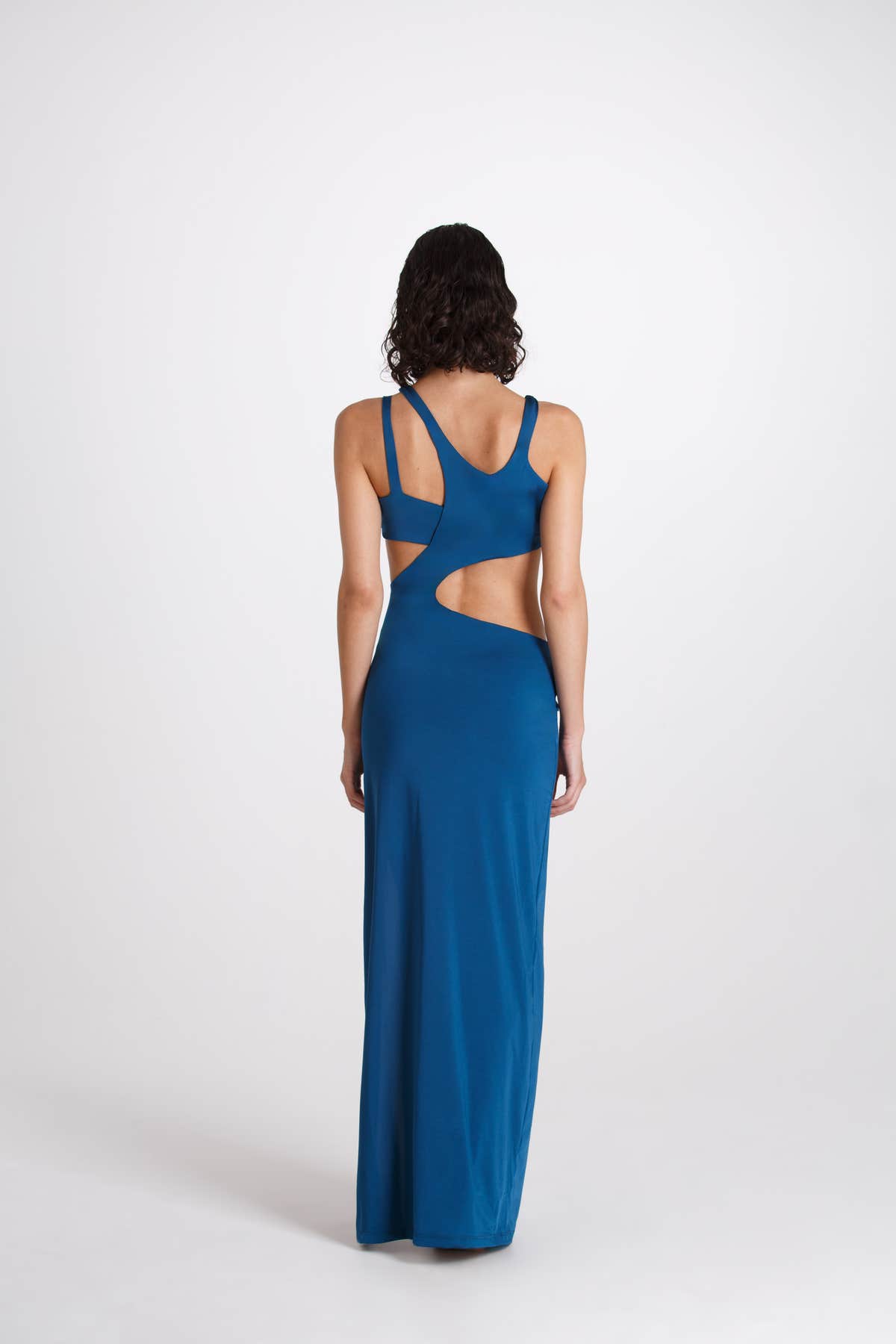 Lucy Long Dress in Tropic Blue