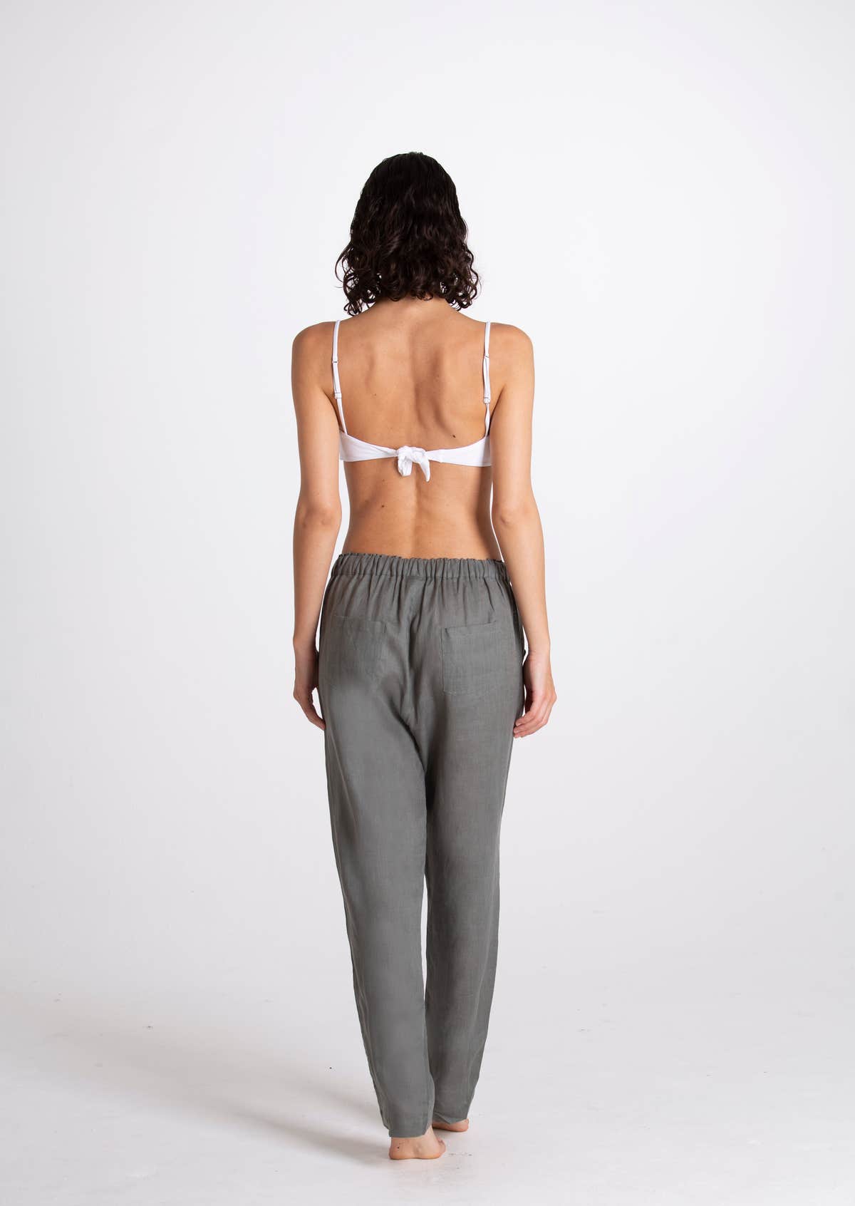 Women's Green Linen Trousers