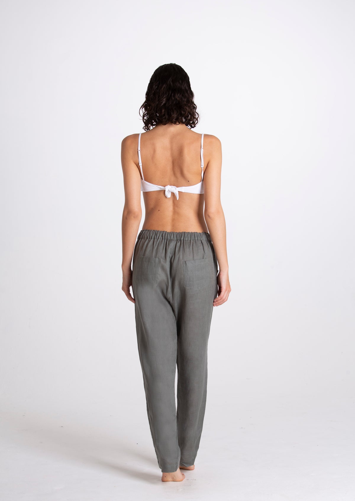 Pantalone Donna Lino Verde