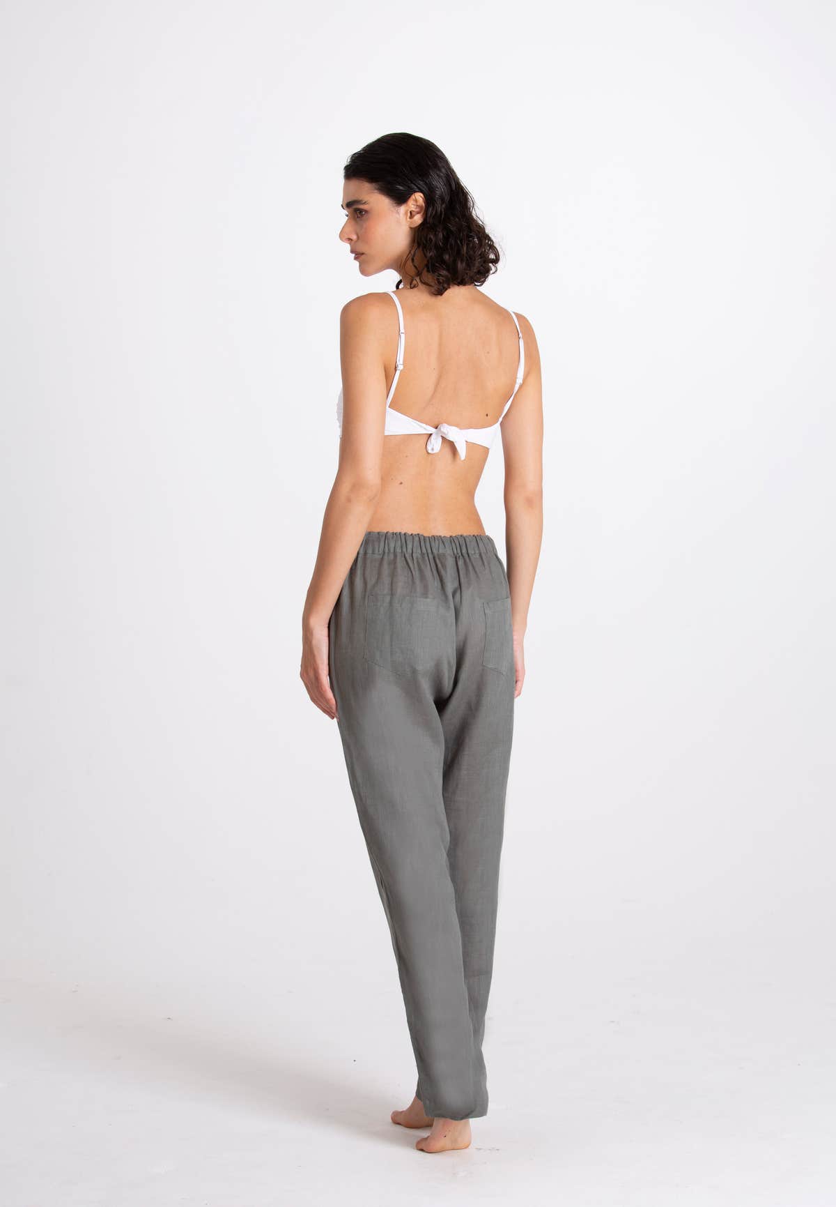 Women's Green Linen Trousers