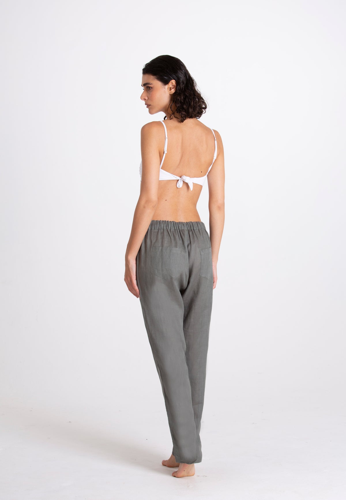 Pantalone Donna Lino Verde