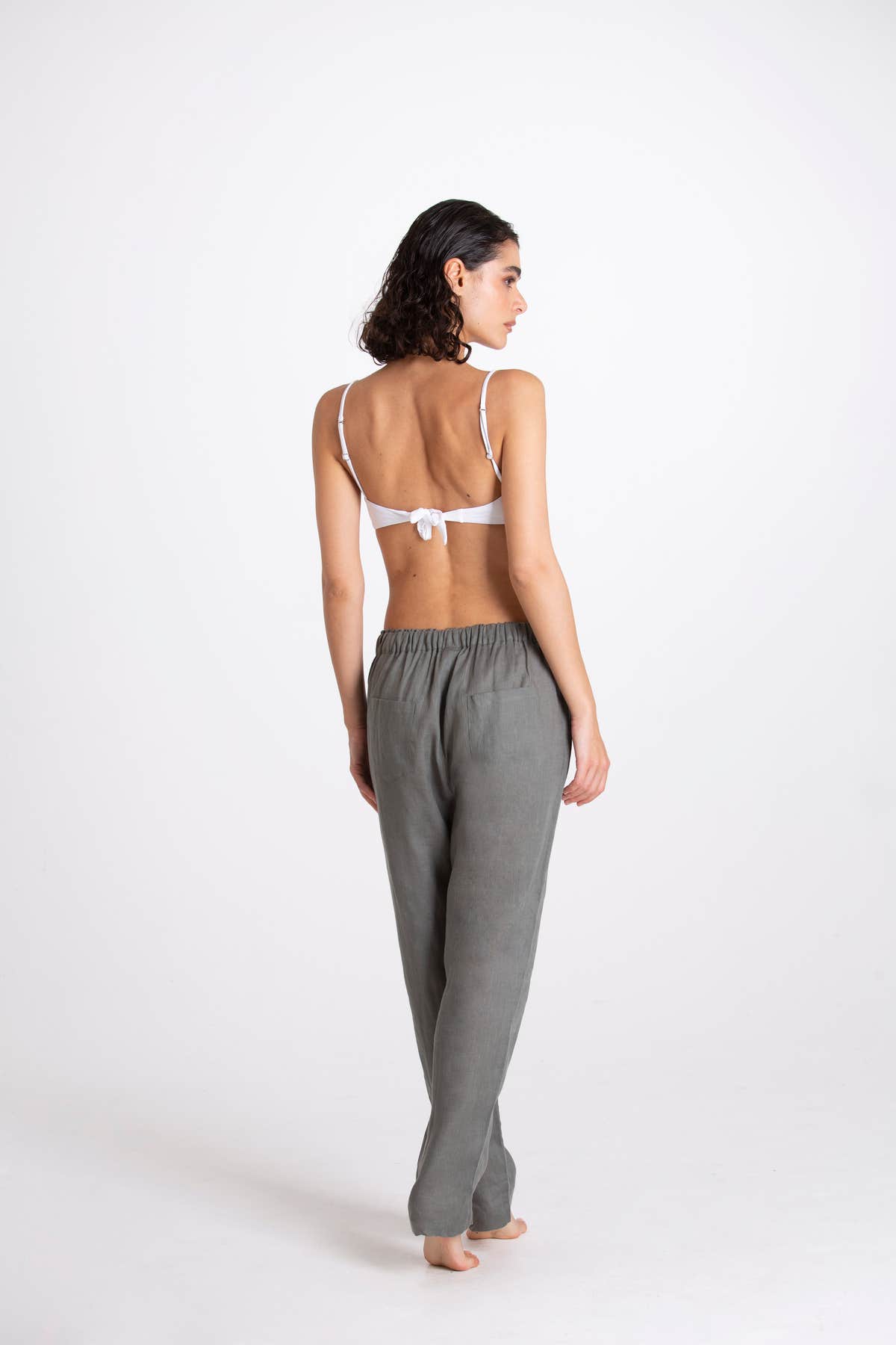 Women's Green Linen Trousers