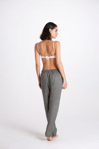 Pantalone Donna Lino Verde