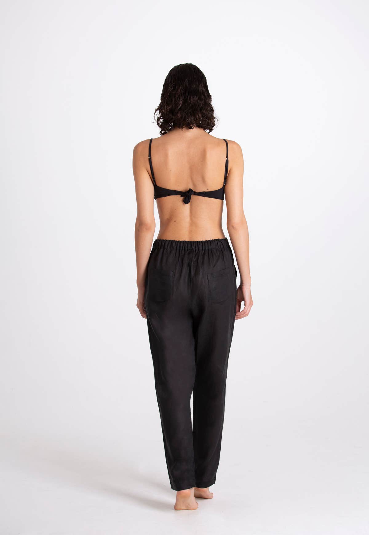 Pantalone Donna Lino Nero