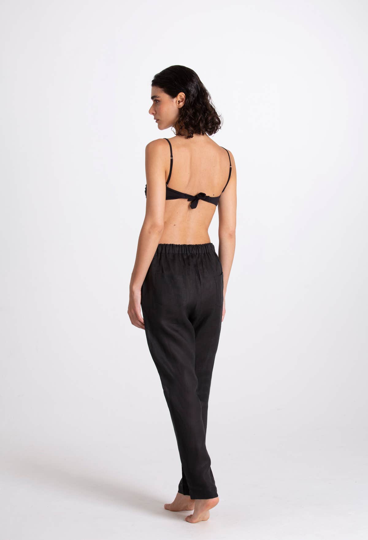 Pantalone Donna Lino Nero